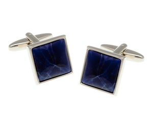 Square Sodalite Blue Stone Cufflinks