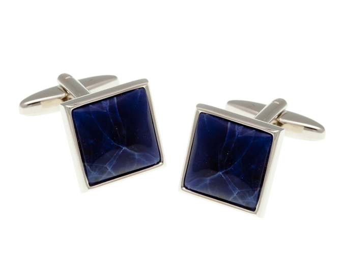 Square Sodalite Blue Stone Cufflinks