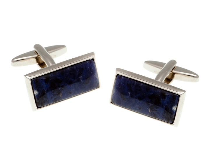 Oblong Blue Sodalite Stone Cufflinks