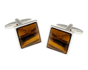 Square Tiger Eye Stone Cufflinks