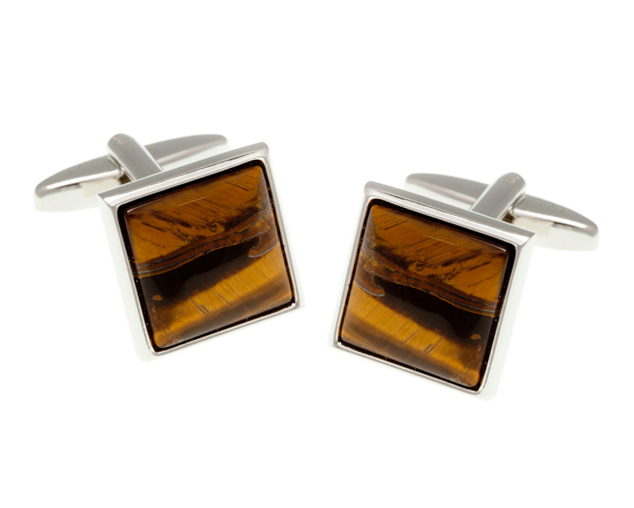 Square Tiger Eye Stone Cufflinks