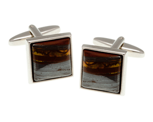 Square Tiger Iron Cufflinks