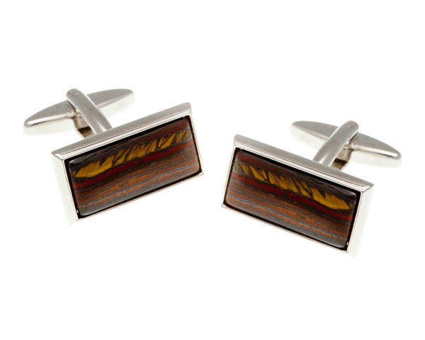 Oblong Tiger Iron Cufflinks