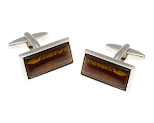 Oblong Tiger Iron Cufflinks