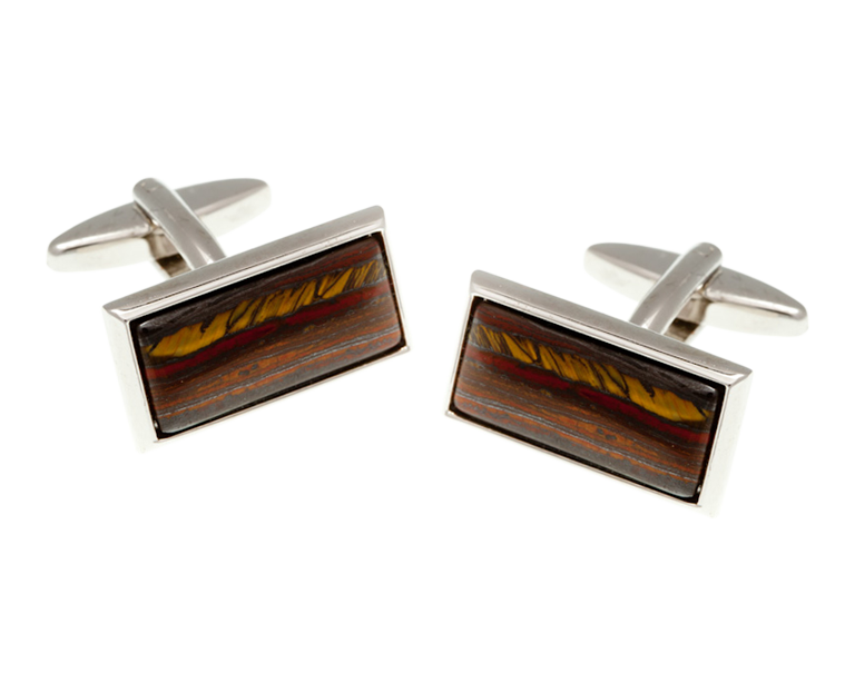 Oblong Tiger Iron Cufflinks