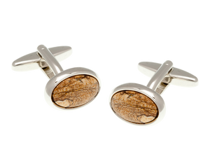 Oval Picture Jasper Stone Cufflinks