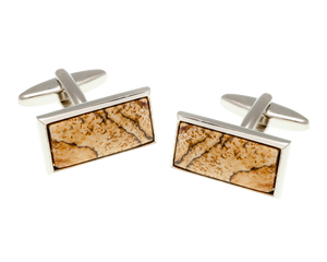 Oblong Picture Jasper Stone Cufflinks