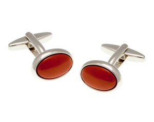Oval Red Jasper Cufflinks
