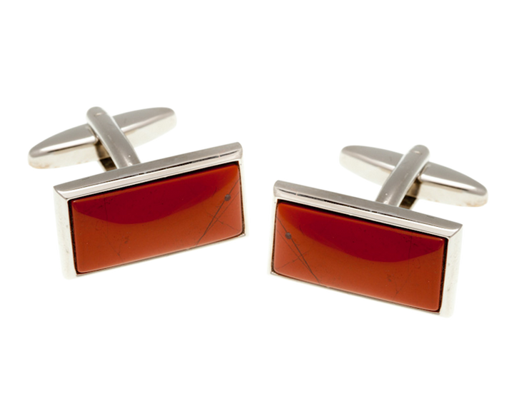 Oblong Red Jasper Cufflinks