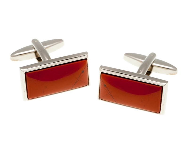 Oblong Red Jasper Cufflinks