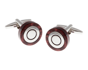 Circular Speckled Red Cufflinks