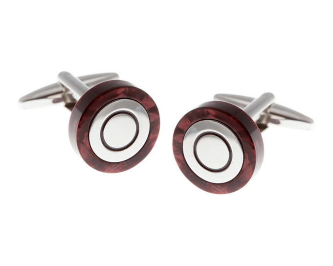 Circular Speckled Red Cufflinks