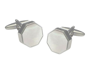 Octagonal Sunken Mother of Pearl Cufflinks