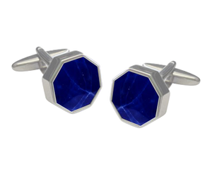 Octagonal Sunken Sodalite Cufflinks
