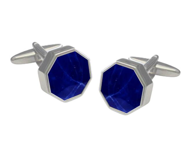 Octagonal Sunken Sodalite Cufflinks