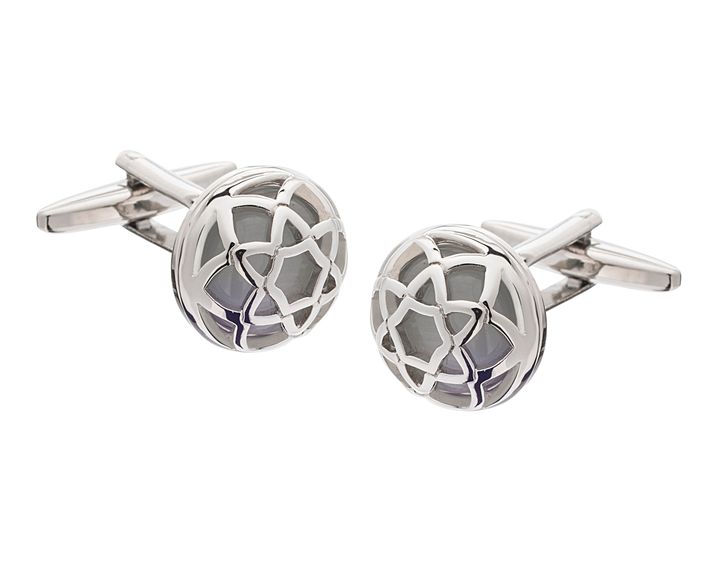 Exotic Encased White Cufflinks