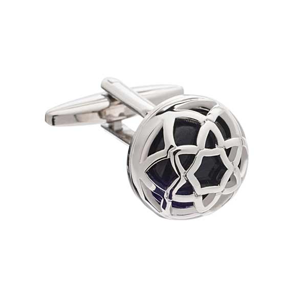 Exotic Encased Round Grey Cufflinks by Elizabeth Parker England