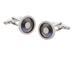 Sunken Dish Gunmetal Plated Cufflinks