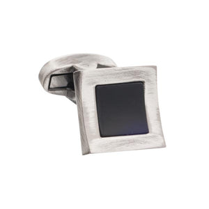 Vintage Style Concave Square With Onyx inset Cufflinks by Elizabeth Parker
