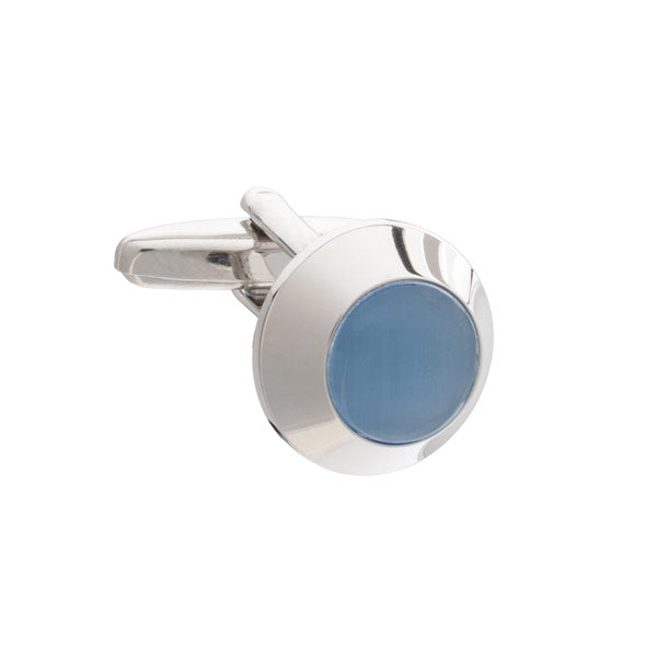 Blue Beacon Styled Plain Metal Cufflinks by Elizabeth Parker