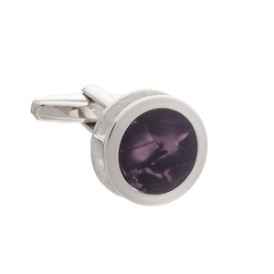 Purple Inside Out Round Cufflinks by Elizabeth Parker