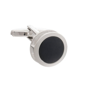 Black Inside Out Round Cufflinks by Elizabeth Parker