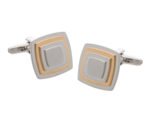Multi-layered Gold Plate Square Cufflinks