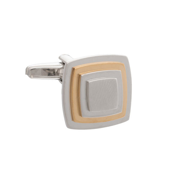 Multi-layered Square Cufflinks with Gold Plate by Elizabeth Parker