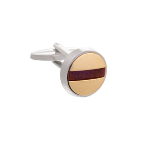 Slotted Screw Cufflinks in Gold Plate and Brown Goldstone by Elizabeth Parker