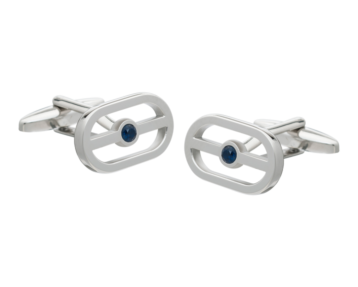 Buckle Blue Crystal Cufflinks
