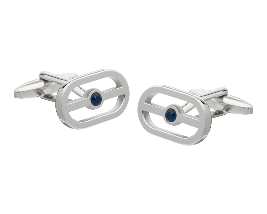 Buckle Blue Crystal Cufflinks
