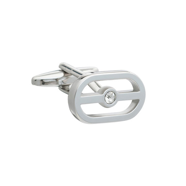 Elizabeth Parker Buckle Cufflinks with Clear Crystal