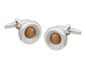 Centre Of Attention Tiger Eye Cufflinks