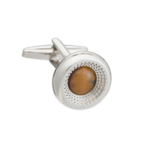 Centre Of Attention Tiger Eye Cufflinks