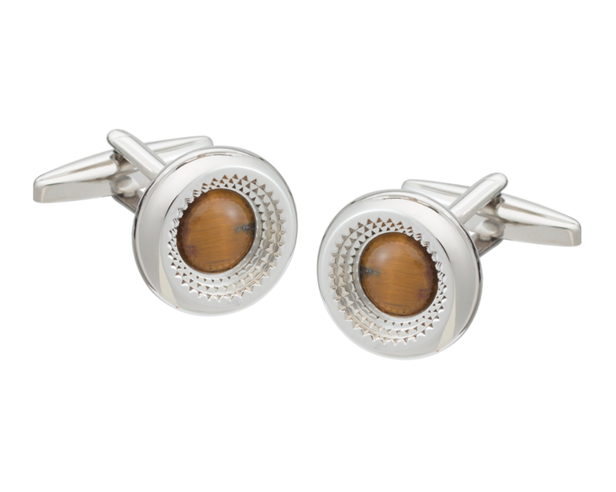 Centre Of Attention Tiger Eye Cufflinks