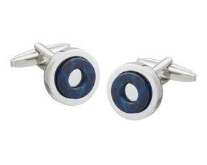 'Round in Circles' Blue Cufflinks