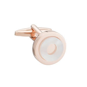 A Round in Circle Rose Gold Cufflinks by Elizabeth Parker