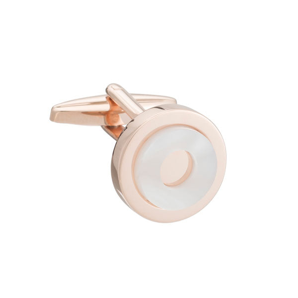 A Round in Circle Rose Gold Cufflinks by Elizabeth Parker