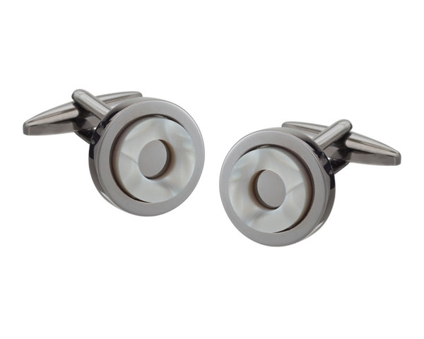 Round in Circles' Gunmetal Cufflinks