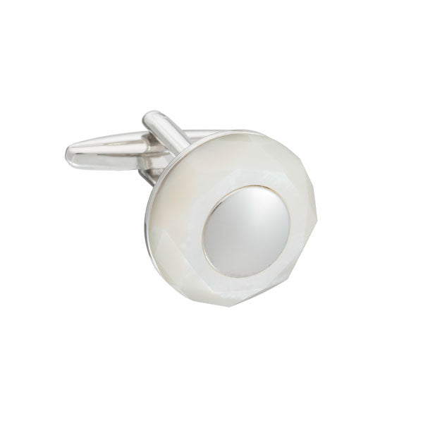 Elizabeth Parker Circle of Stone Mother of Pearl Round Cufflinks