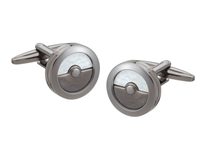 Round Cell Gunmetal Cufflinks