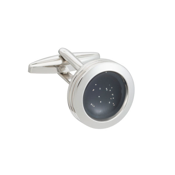 Elizabeth Parker The World at Dusk Round Black Cufflinks