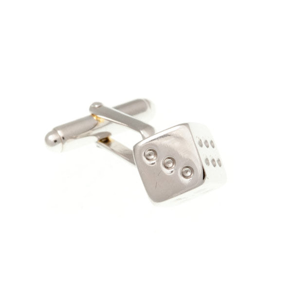 Dice Shaped Simply Metal Cufflinks by Elizabeth Parker