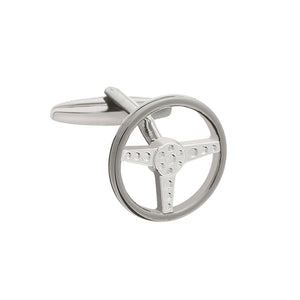 3 spoke steering wheel simply metal cufflinks by Elizabeth Parker