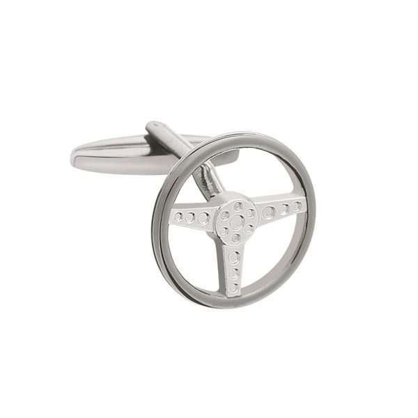 3 spoke steering wheel simply metal cufflinks by Elizabeth Parker