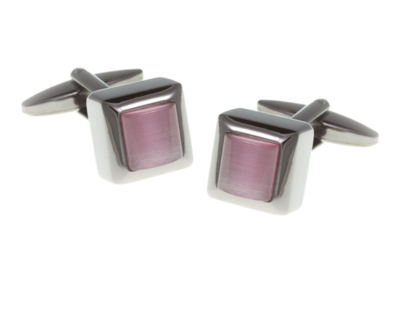 Cube Style Pink Gunmetal Cufflinks