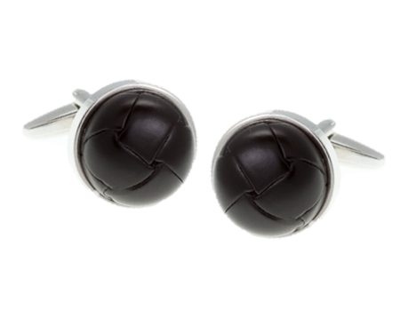 Matt Black Leather Vintage Button Cufflinks