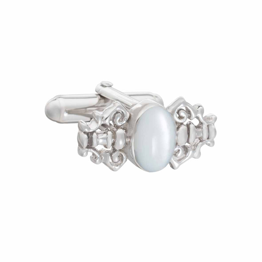 Fancy Mother of Pearl and .925 Solid Silver Cufflinks by Elizabeth Parker