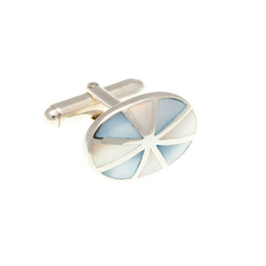 Sunray Cufflinks in .925 Solid Silver and Mother of Pearl by Elizabeth Parker