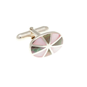 Sunray Cufflinks in .925 Solid Silver And Mother Of Pearl by Elizabeth Parker England